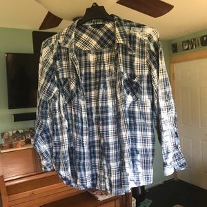 Blue & White Flannel/Button Down
